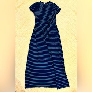 LOFT Striped Twist Maxi Dress | Women’s Small | Blue & Green